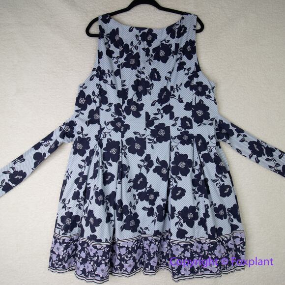 Vince Camuto women's blue floral print sleeveless dress plus size 20W - Picture 10 of 15